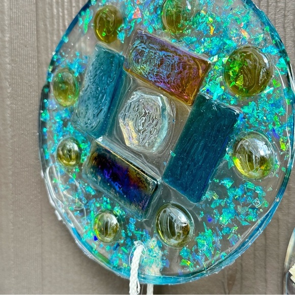 OOAK Assemblage Art Sculpture Hanging Resin Handmade Mosaic Indoor/Outdoor Decor - Picture 6 of 12